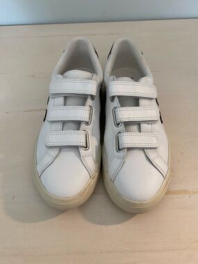 Veja White Sneakers with Black V Logo